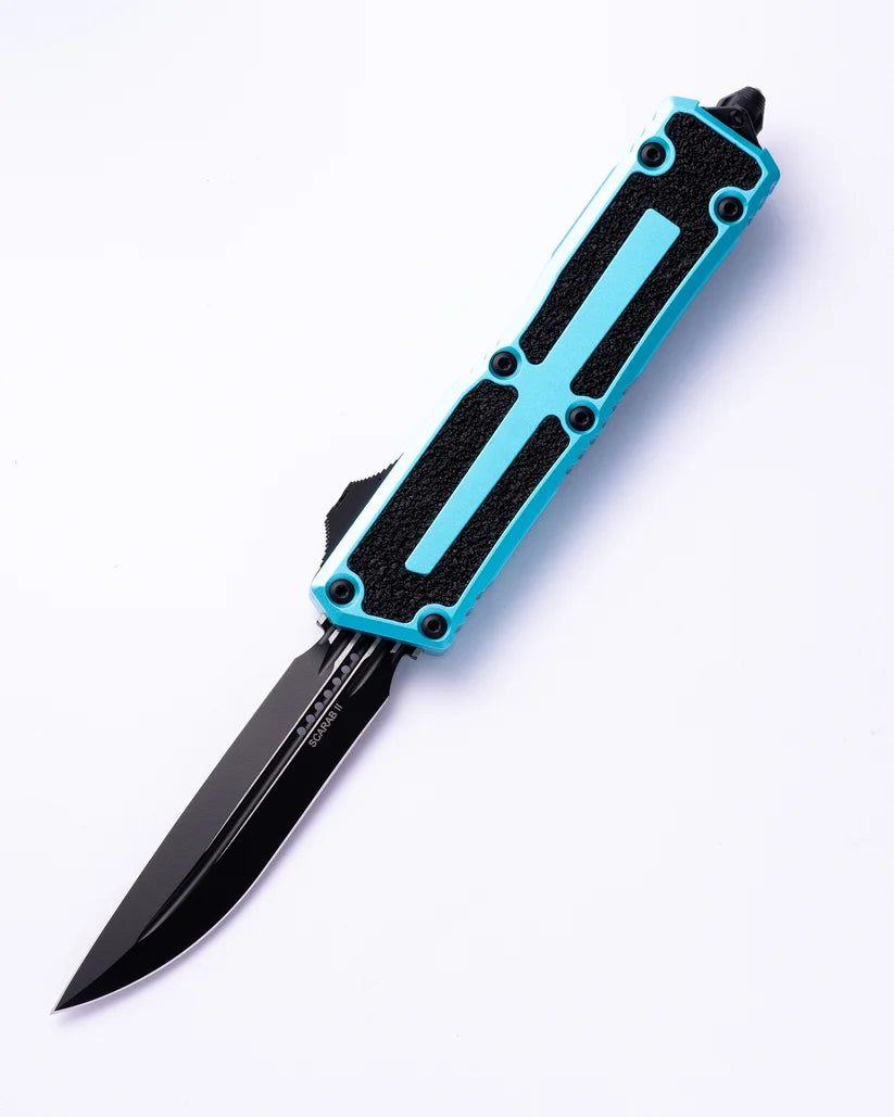 Microtech Scarab II Gen III D/E-S Black Standard Turquoise