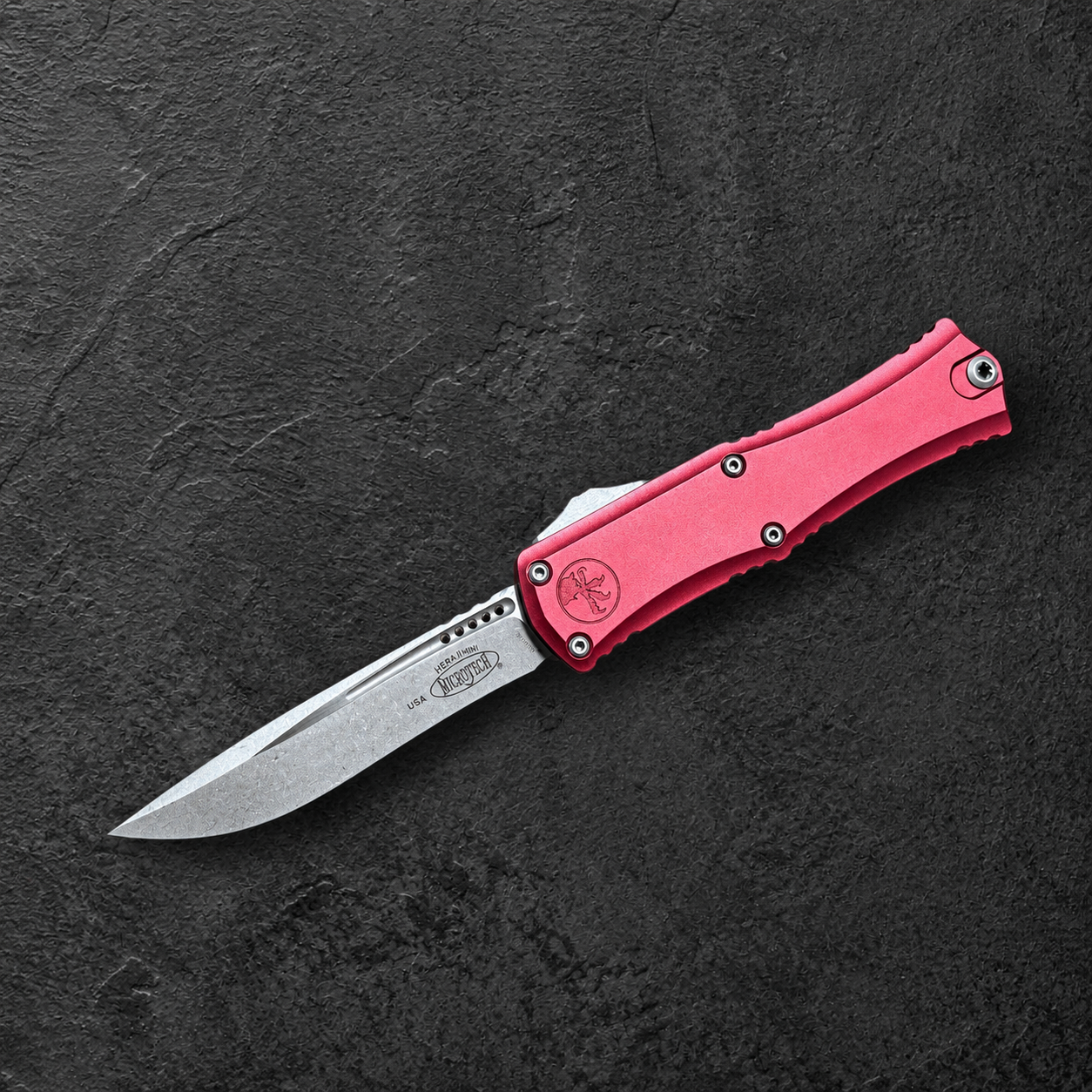 MICROTECH - Hera II Mini in Merlot W/ Apocalyptic Recurve Blade Model # 1705M-10APMR