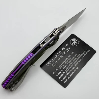 Microtech Marfione Select Amphibian Mini RAM-LOK Partial Serrated Nebula Green Fluted Titanium – 137MRL-11FLMS17