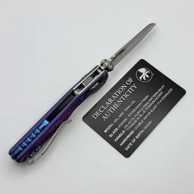 Microtech Marfione Select MSI Mini RAM-LOK Galactic Purple Frag Titanium – 210M-10FRMS17