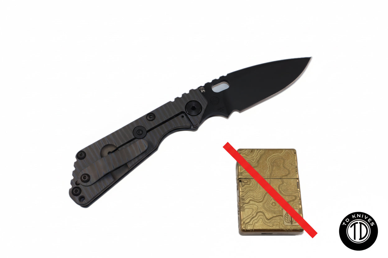 Strider SnG Monkey Edge Frag Pattern W/ Grey G10 Handle (Knife Only)