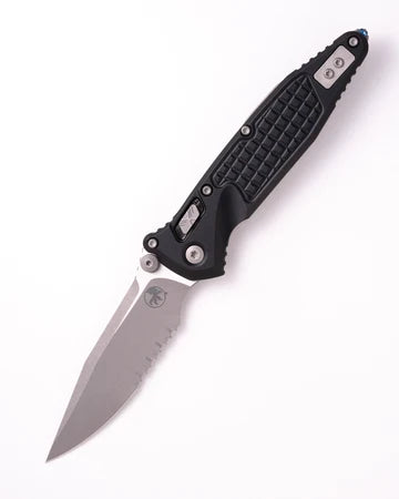 Microtech SOCOM RAM-LOK S/E Partial Serrated Stonewashed Black Frag Aluminum – 160RL-11FR