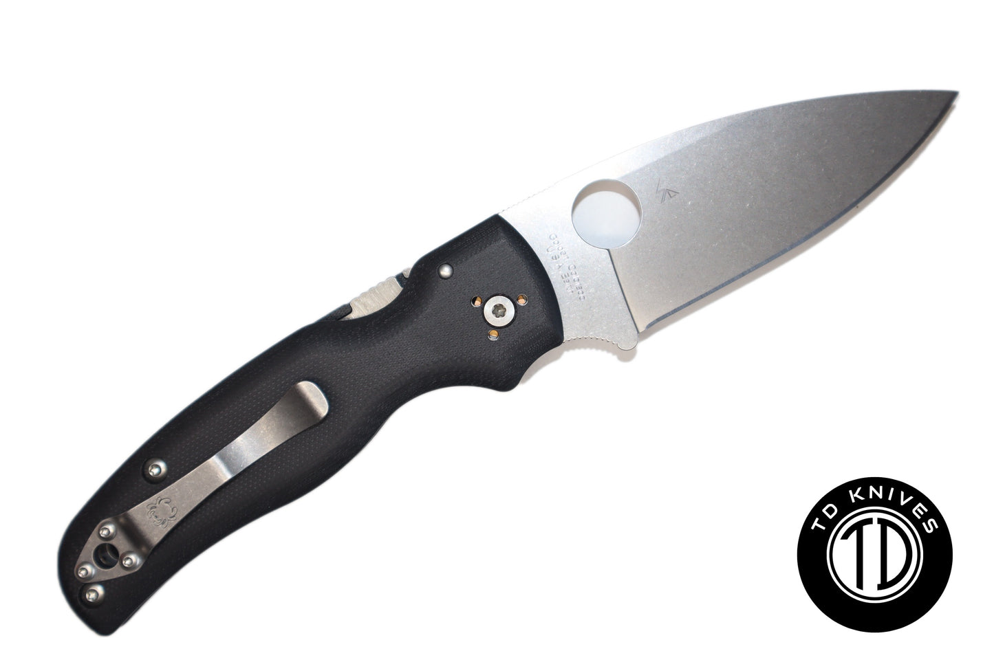 Spyderco Shaman Stonewashed Blade W/ Black G-10  Model # C229GP