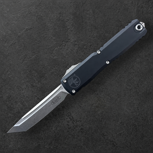 MICROTECH - Ultratech Gen III ZBP Tanto Edge Standard Blade in Black W/ Stonewash Finish Model # 1123-10