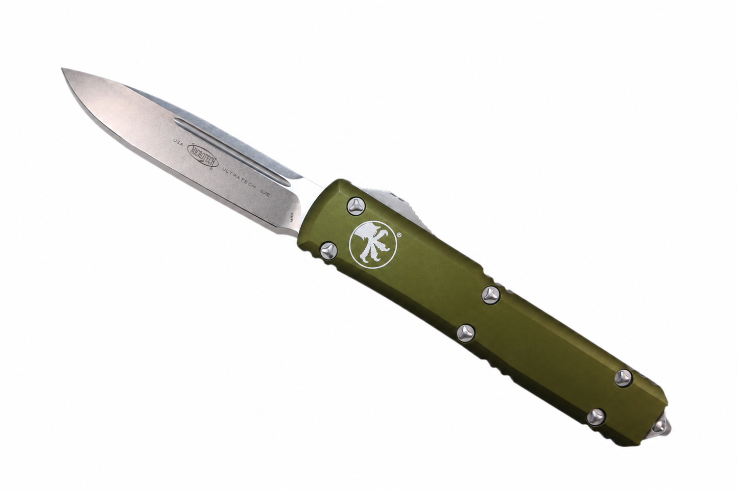 MICROTECH - Ultratech Standard Edge in OD Green with Stonewashed Finished Blade. Model # 121-10OD