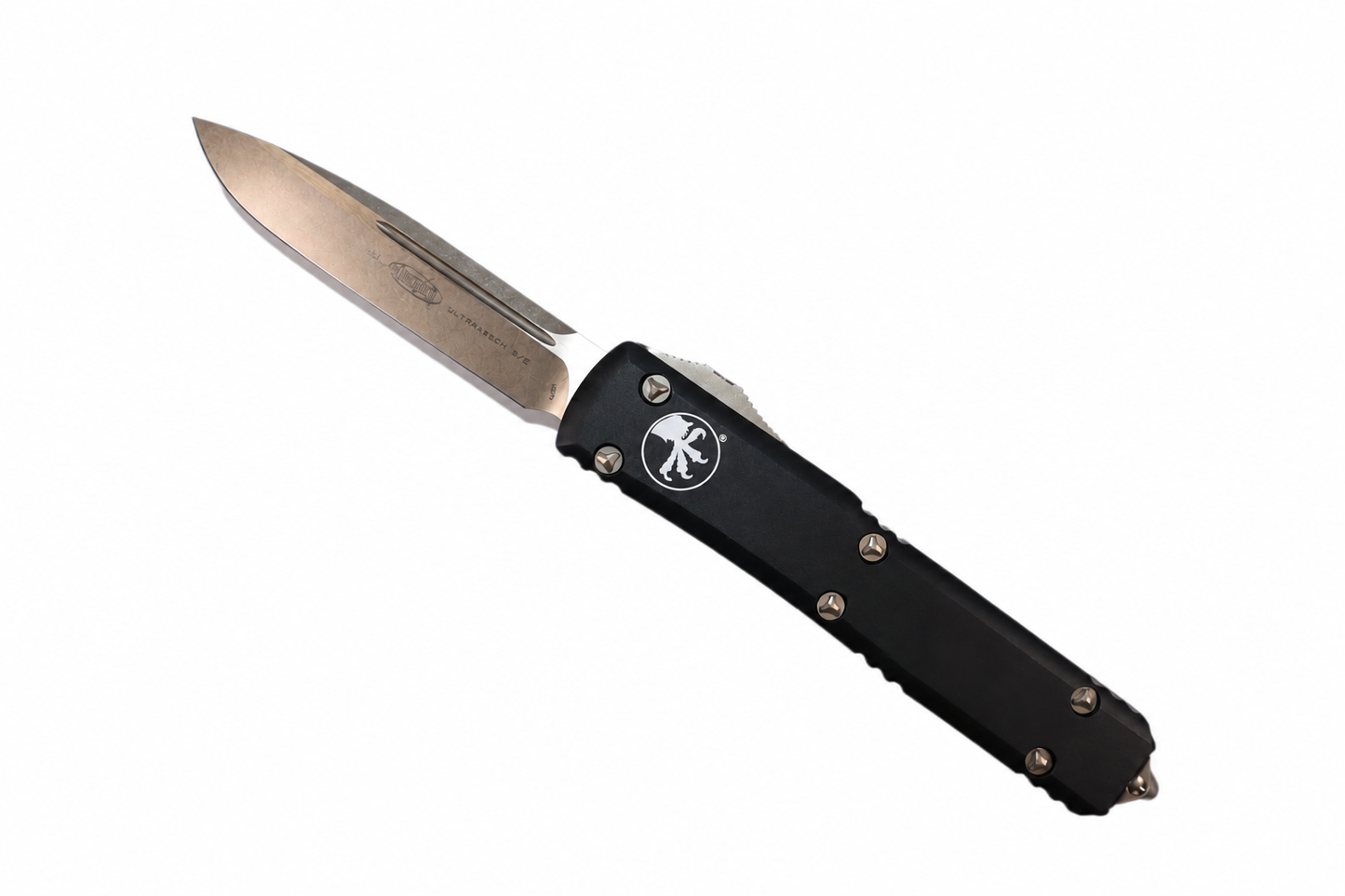 MICROTECH - Ultratech Standard Edge in Black with Bronzed Blade and Hardware. Model # 121-13