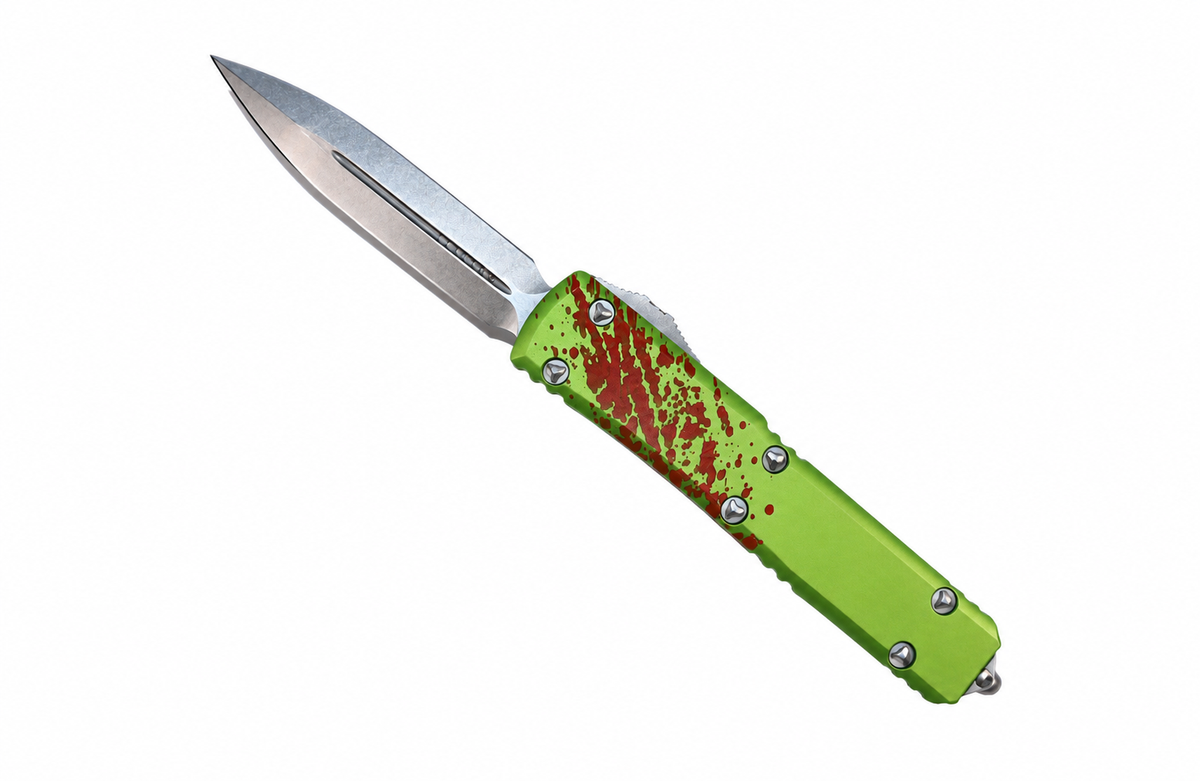 MICROTECH - Signature Series Ultratech Double Edge in Zombie with Stonewashed Finished Blade. Model # 122-10Z