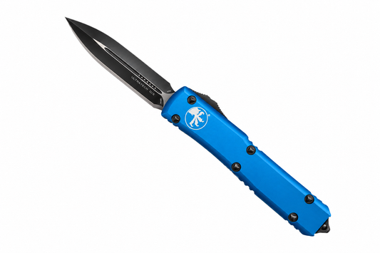 MICROTECH - Ultratech Double Edge in Blue with Black Blade Finish. Model # 122-1BL