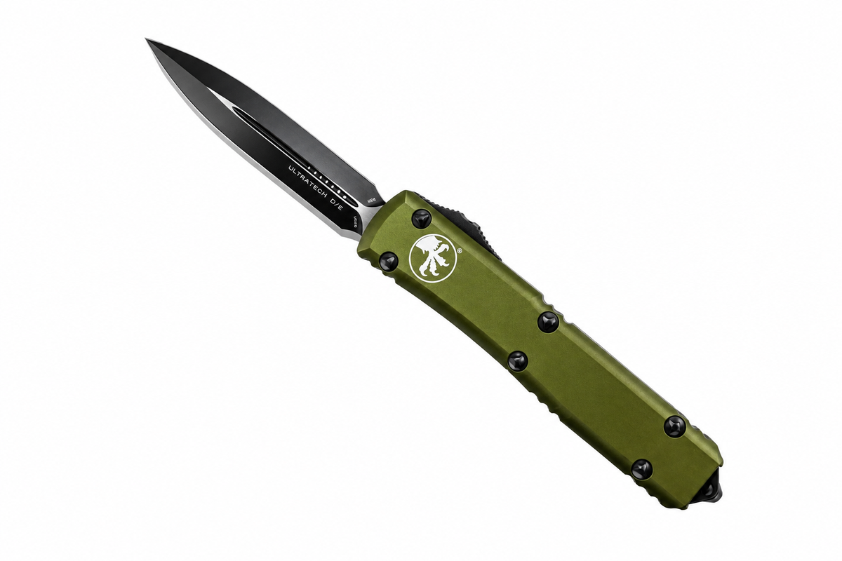 MICROTECH - Ultratech Double Edge in OD Green with Black Blade Finish. Model # 122-1OD