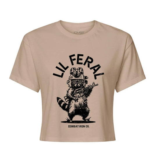 Combat Iron – Lil Feral Raccoon Women's Crop T-Shirt