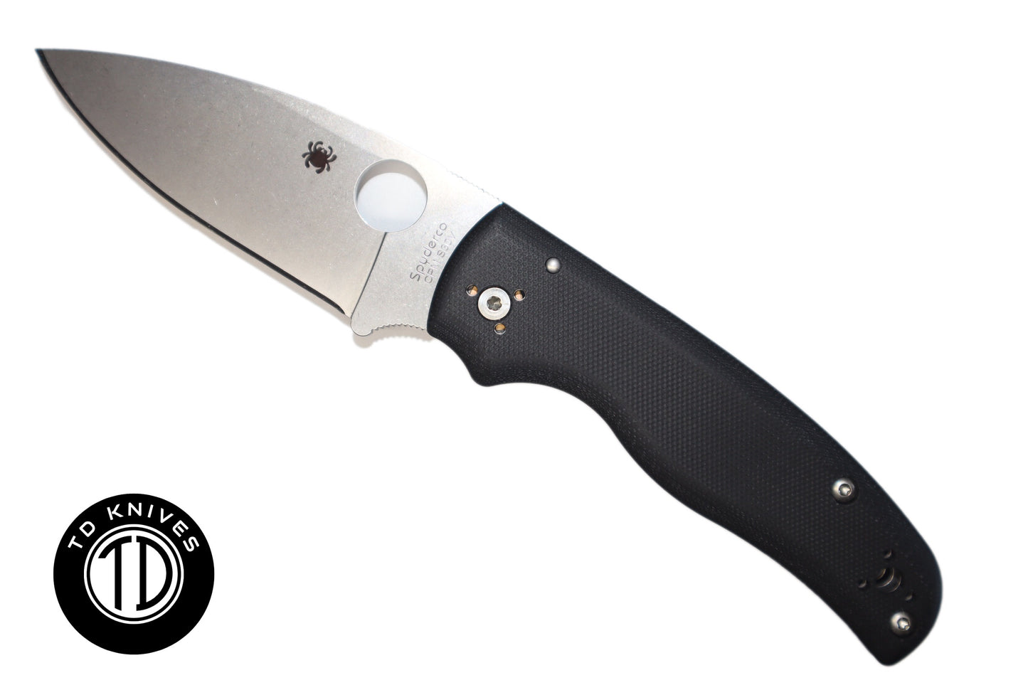 Spyderco Shaman Stonewashed Blade W/ Black G-10  Model # C229GP